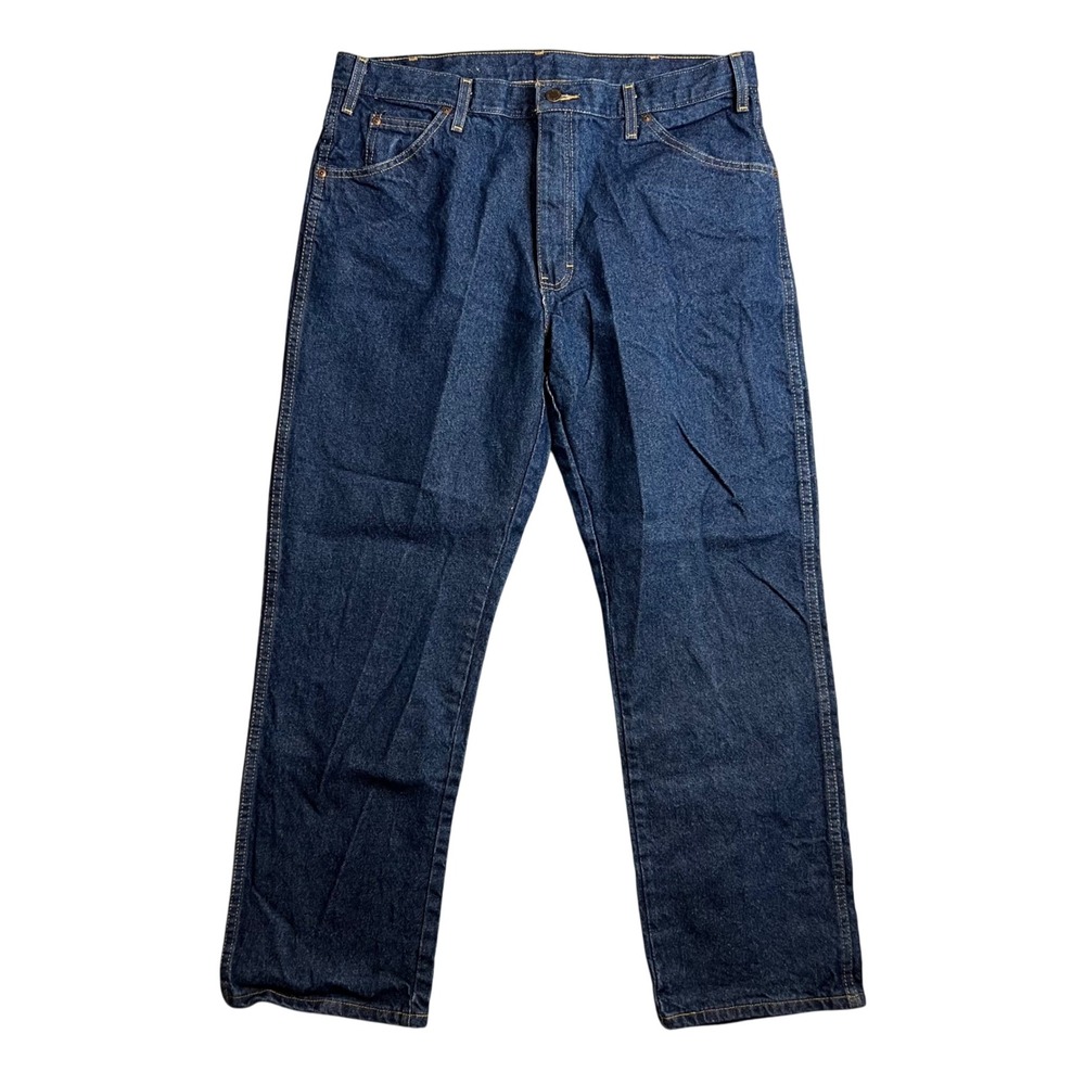 Dickies Industrial Fit Straight Leg Jeans Mens 36x30 C994‎ Workwear Dark Wash